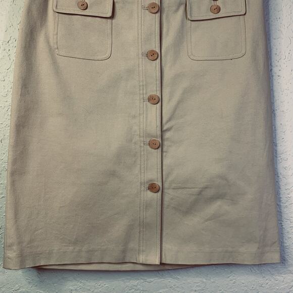 J. MCLAUGHLIN Skirt 6 High Rise A-Line Mini Button Closure Front Pockets Stretch - Picture 5 of 11